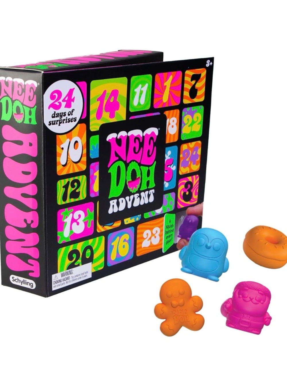 RARE! NeeDoh Advent Kids Toy Set - Pink, Blue, Orange